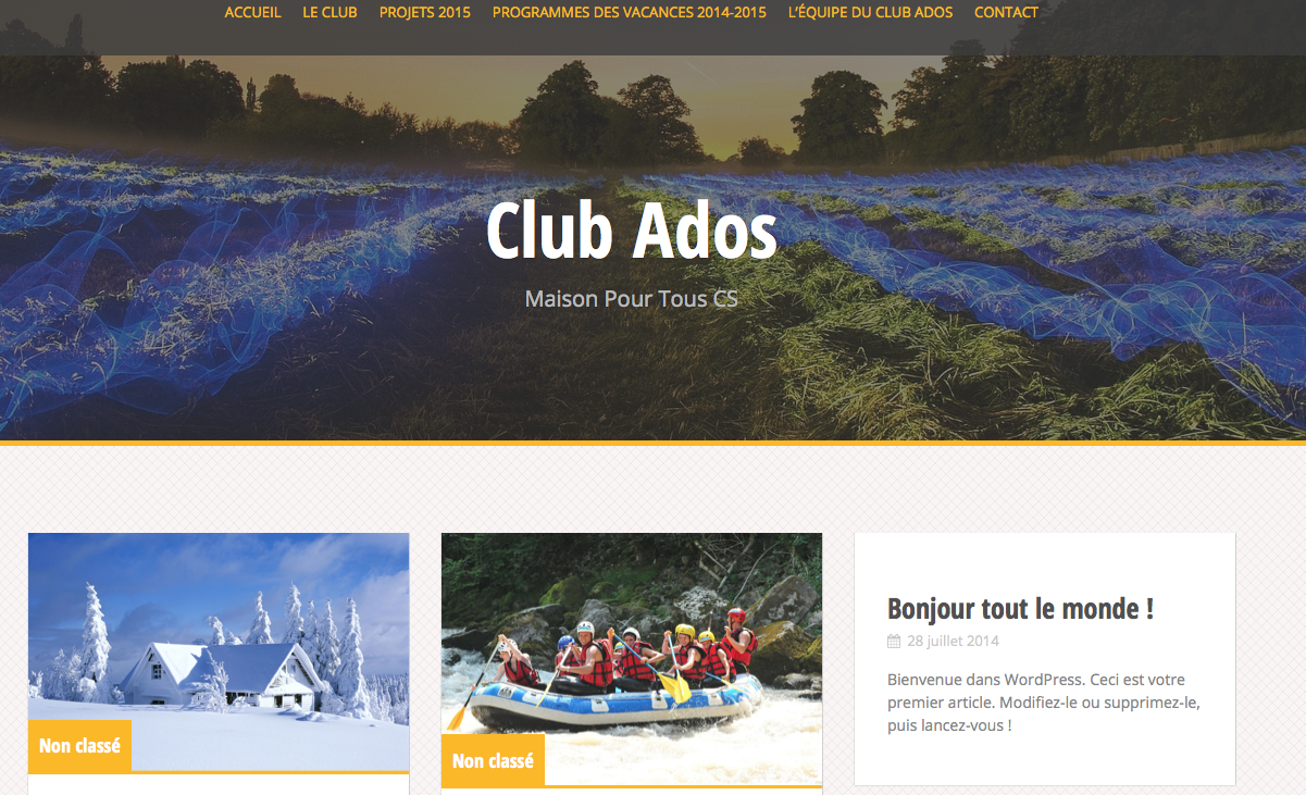 Le site internet du Club Ados et du Club enfants seront bientôt de retour