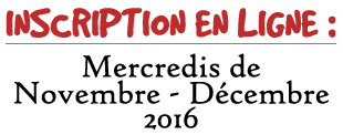 [Club Enfants] Inscription en ligne – Mercredis de novembre et décembre 2016