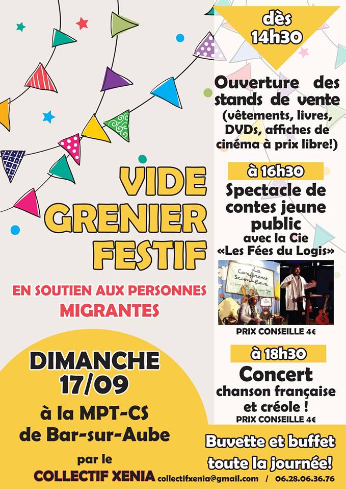 Vide grenier festif du Collectif Xenia ce dimanche 17 septembre !