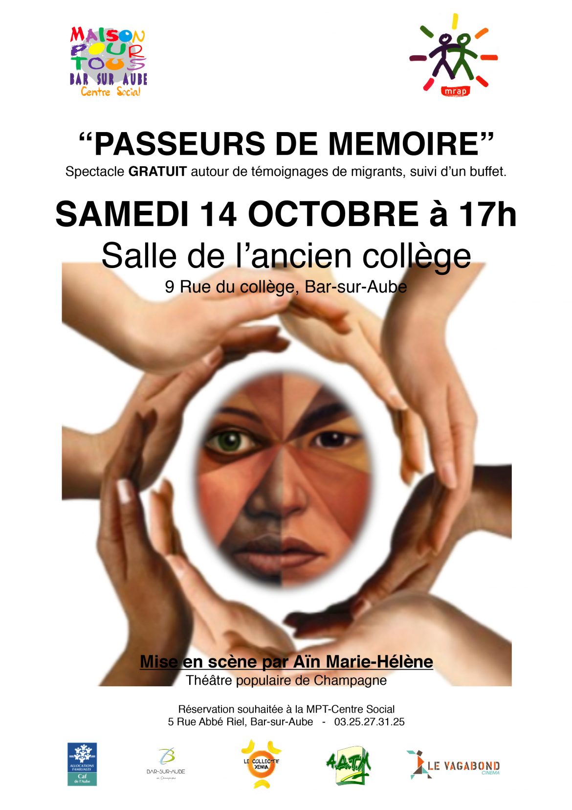 « Passeurs de mémoire » – spectacle du MRAP ce samedi 14 octobre à 17h !
