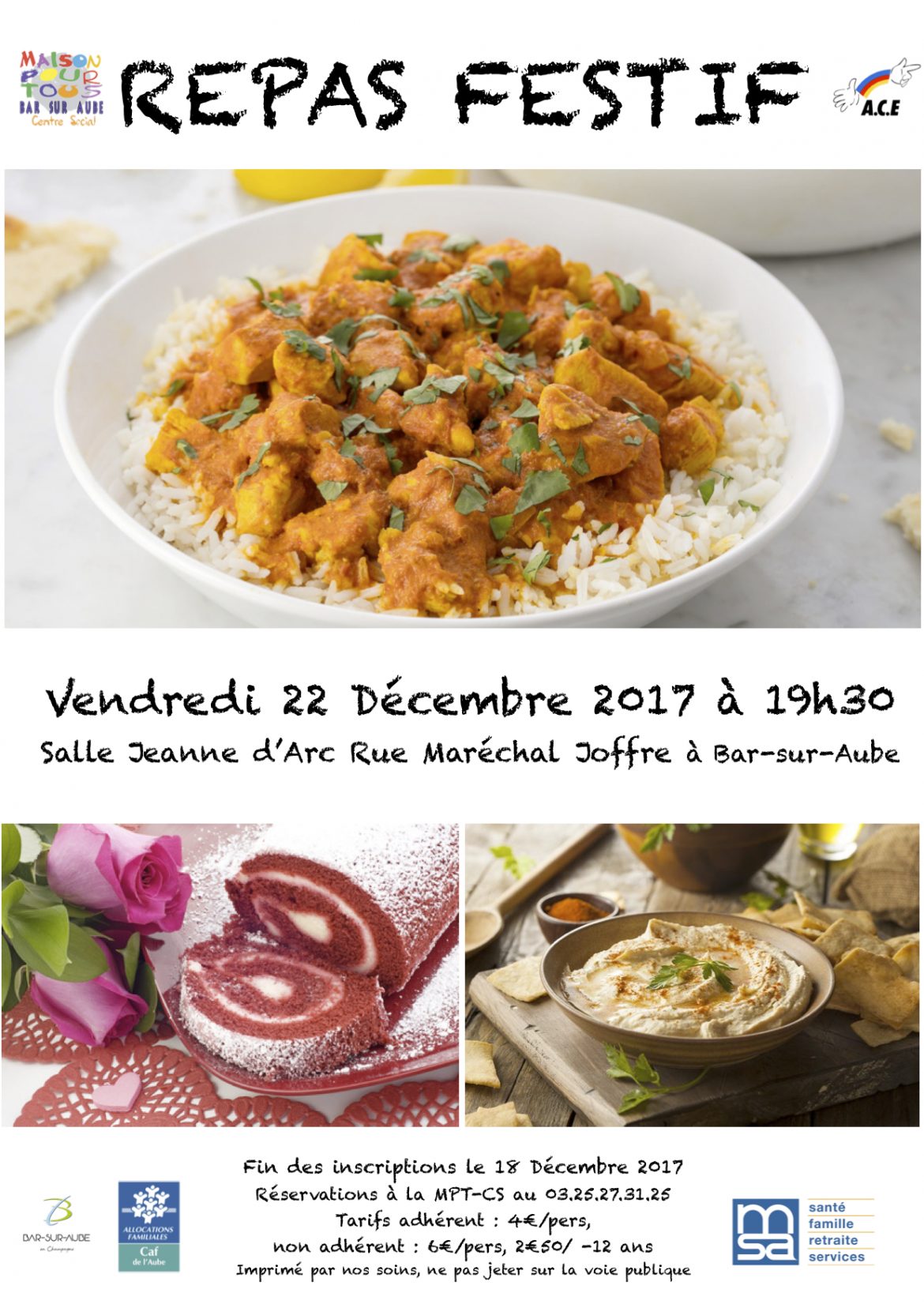 Repas Festif – vendredi 22 décembre 2017