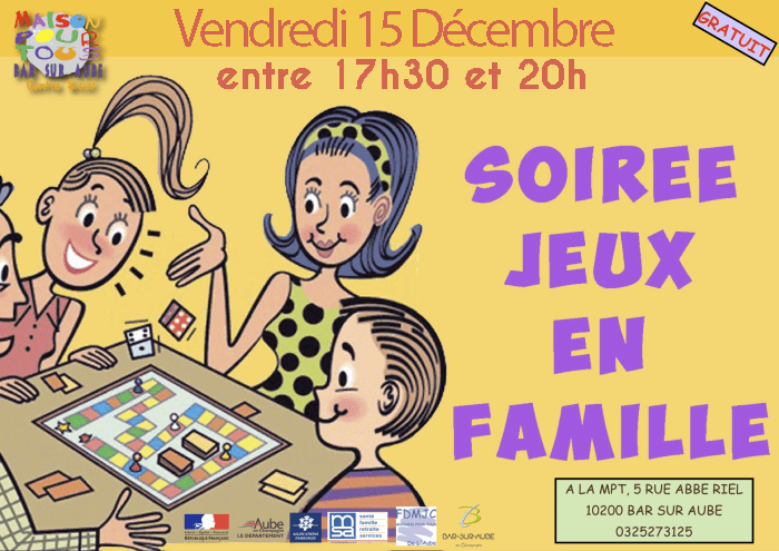[Ateliers Familles] Soirée Jeux le vendredi 15 décembre à partir de 17h30 !