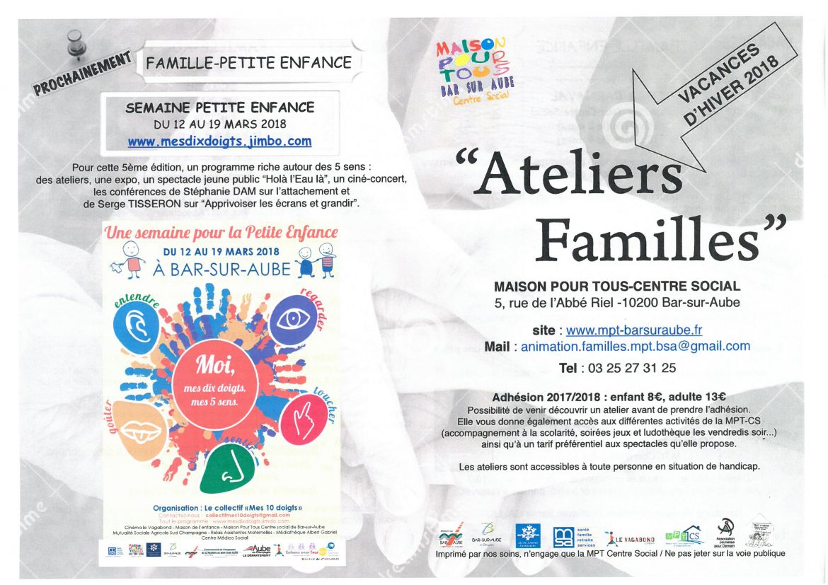 ATELIERS FAMILLES VACANCES