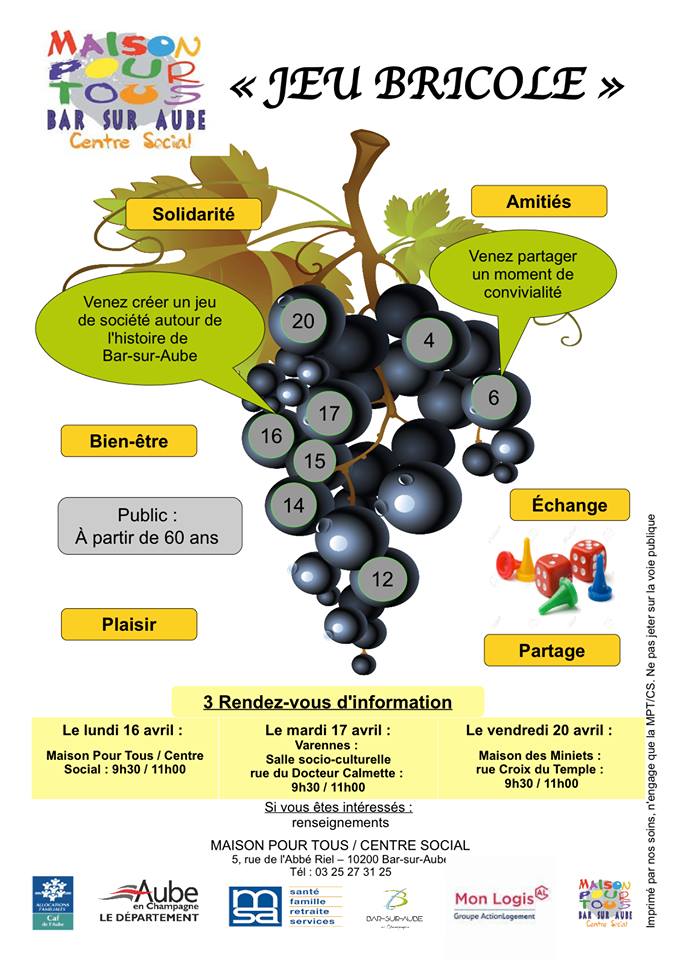 « Jeu bricole » – Des rendez-vous conviviaux pour les +60 ans !