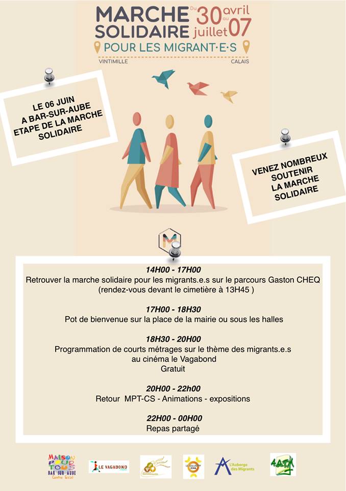 Marche solidaire pour les migrants – Mercredi 6 juin 2018