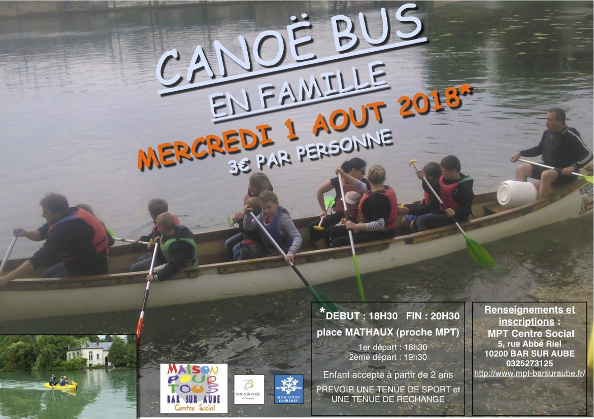 balade famille en canoë bus
