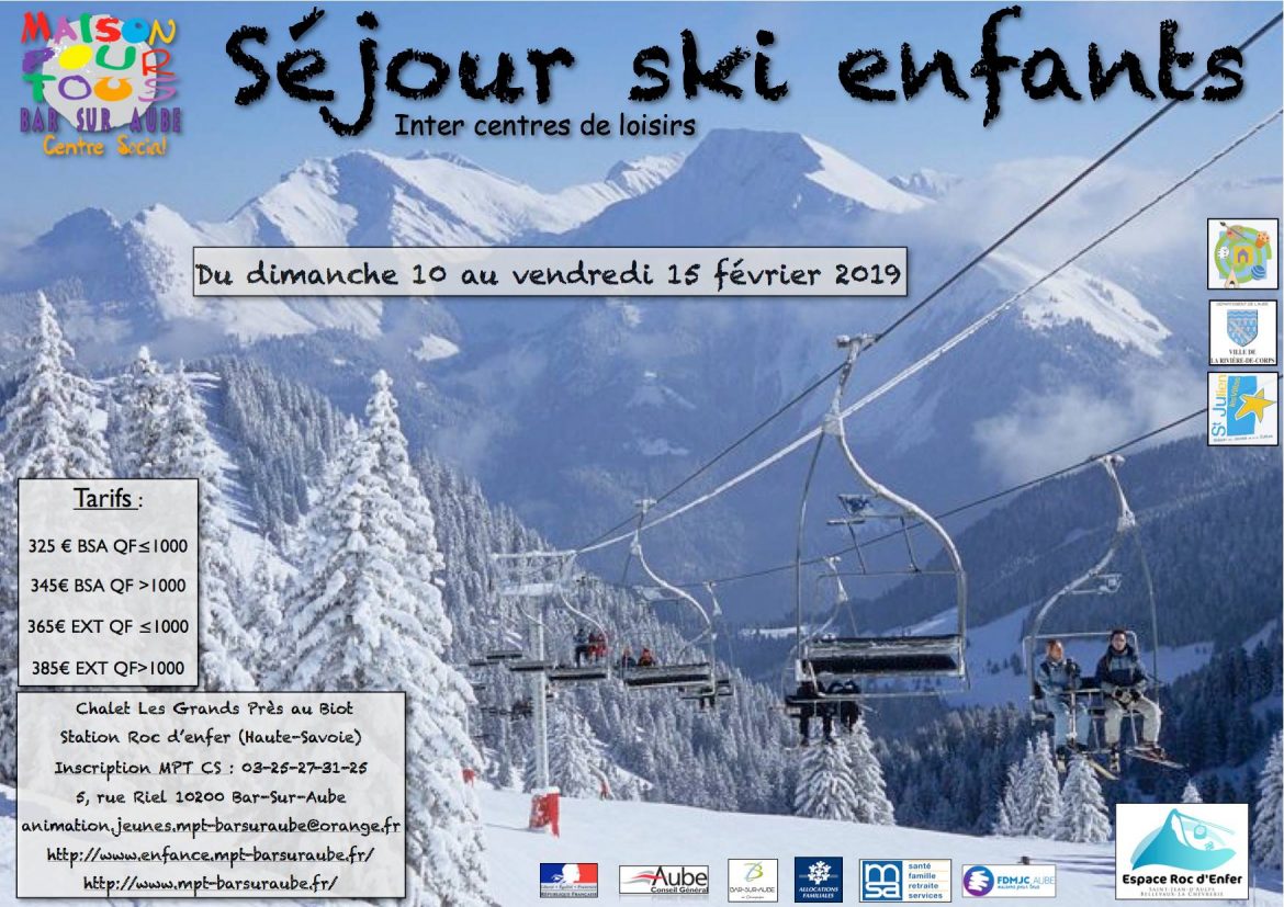 Un séjour ski pour les enfants pendant les vacances de Février 2019 !