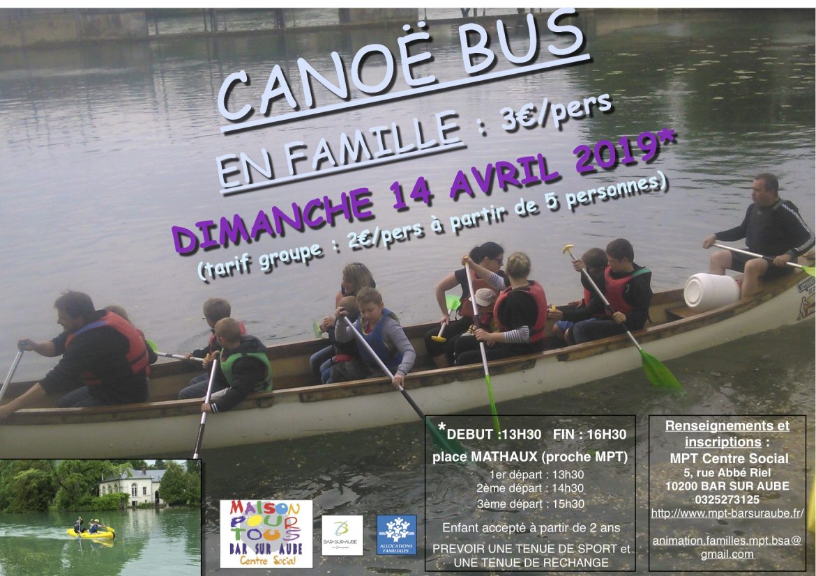 ATELIERS FAMILLES sortie en canoë bus