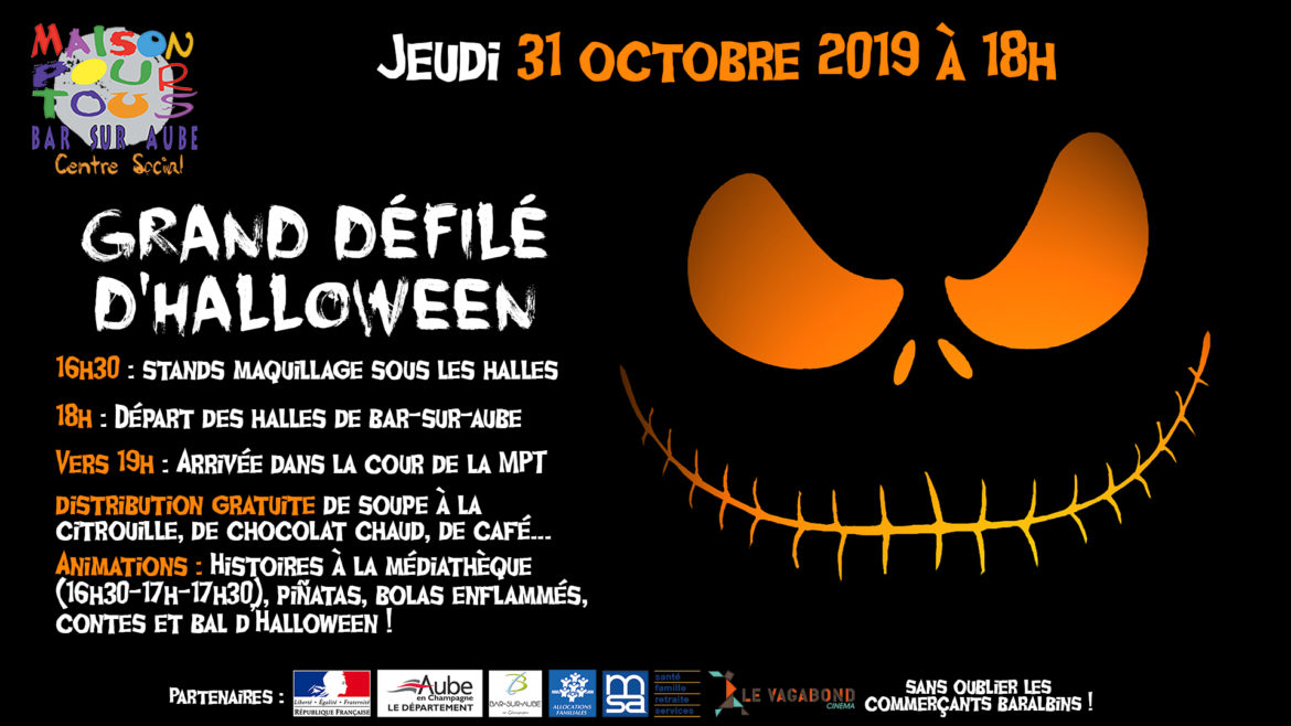 Défilé d&rsquo;Halloween – Jeudi 31 Octobre 2019