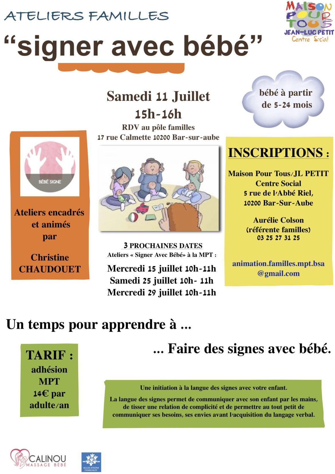 ateliers familles                                 « Signer avec bébé »