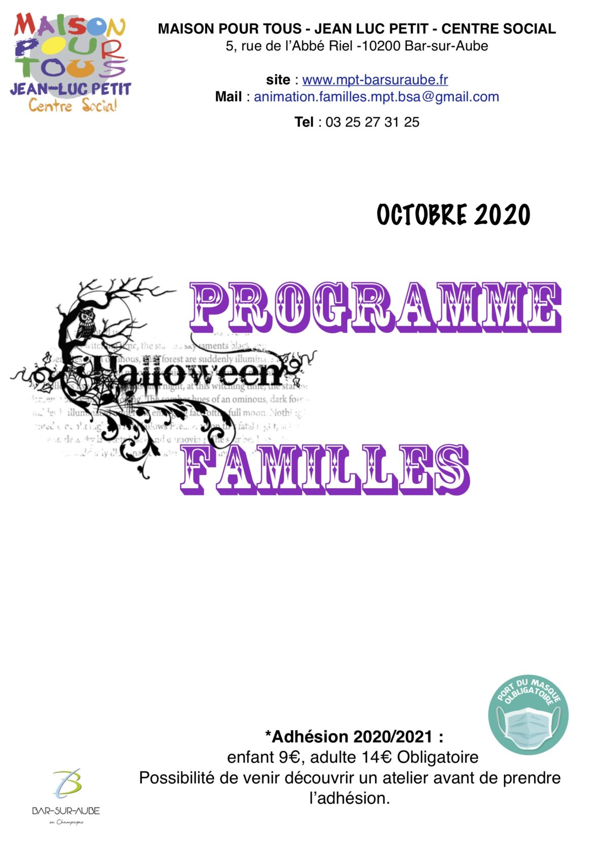 Ateliers Familles vacances octobre