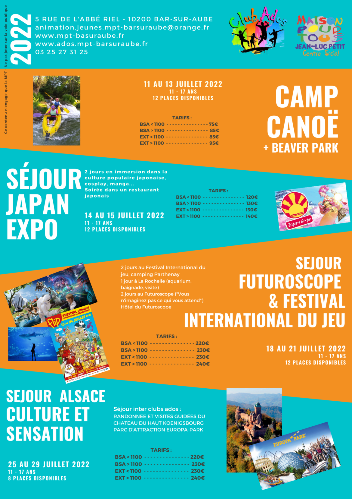 Séjours d&rsquo;été Club Ados