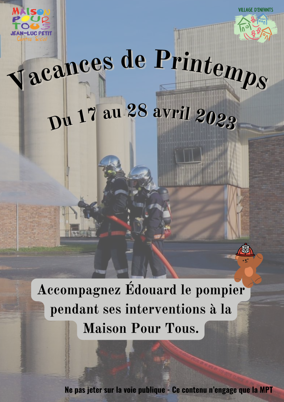 Le programme des vacances de printemps au Village d&rsquo;Enfants (3-11ans) est disponible.
