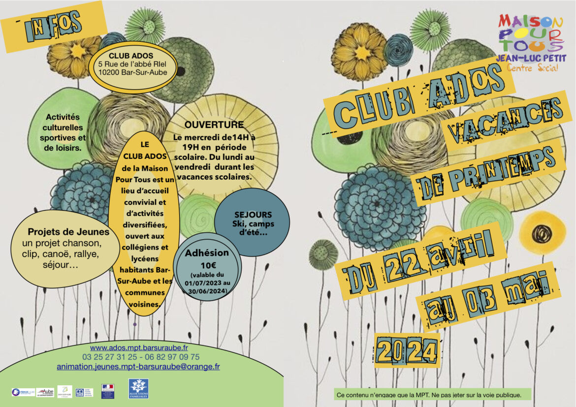 Les vacances d&rsquo;Avril au club ados