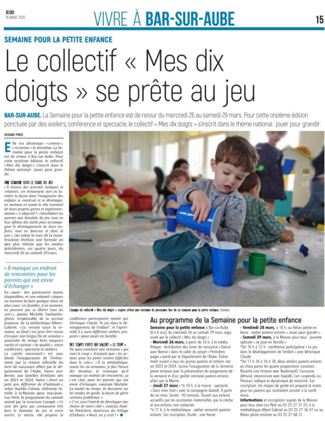 Retour sur la semaine petite enfance